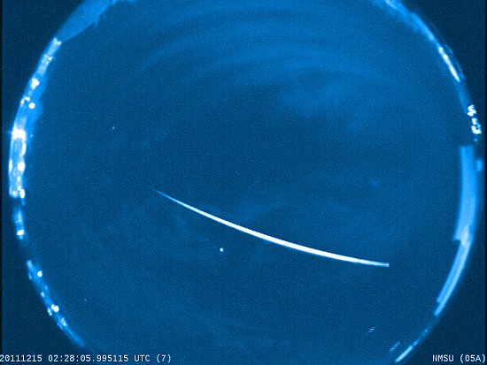 Geminid meteor over southern New Mexico, Dec 14, 2011