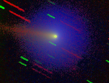 Comet Wirtanen shown as 3 color image.