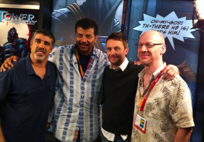 Neil deGrasse Tyson, Baba Booey, Chris Hardwick and Phil Plait at San Diego Comic-Con 2012