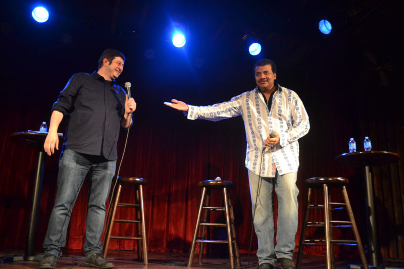 Stacey Severn's photo of Eugene Mirman and Neil deGrasse Tyson at The Bell House, 2-7-13.