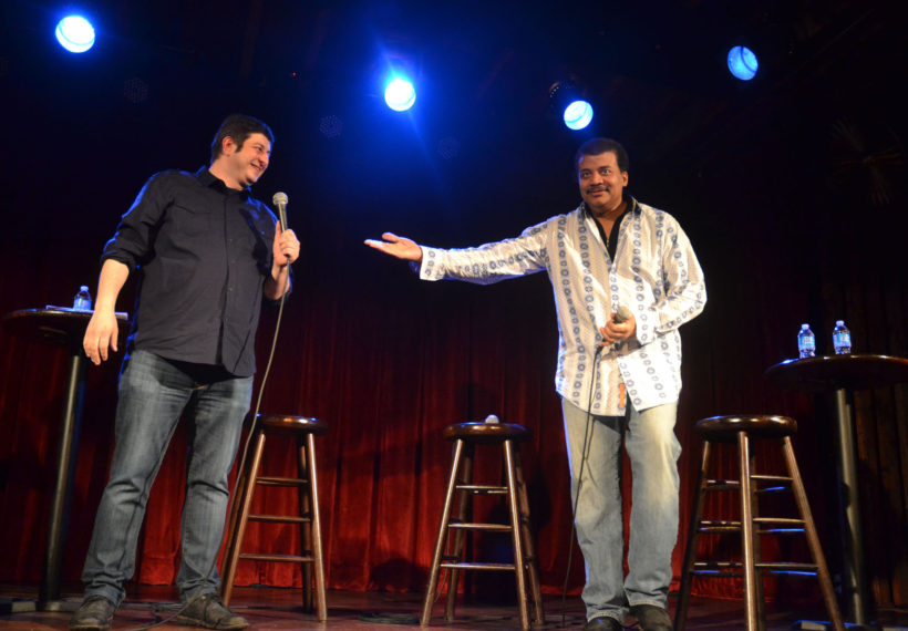 Stacey Severn's photo of Eugene Mirman and Neil deGrasse Tyson at The Bell House, 2-7-13.
