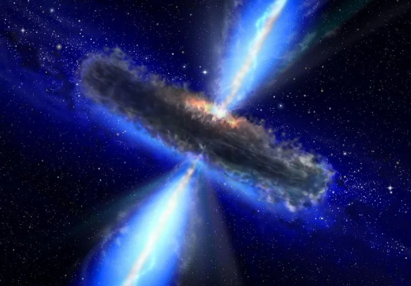 Quasar Drenched in Water Vapor. Image credit: NASA/ESA