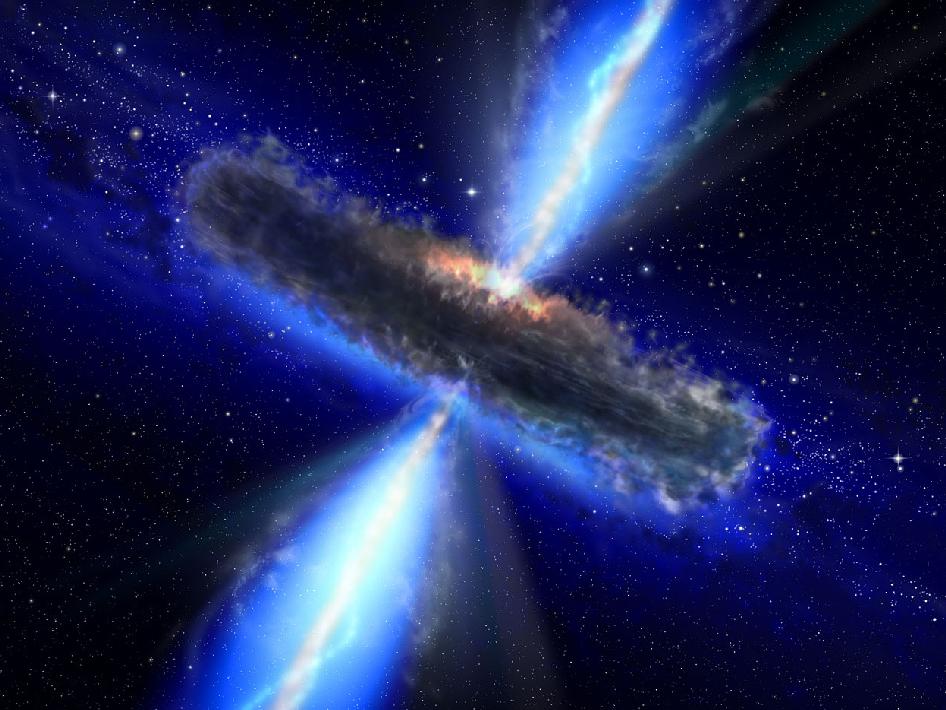 Quasar Drenched in Water Vapor. Image credit: NASA/ESA