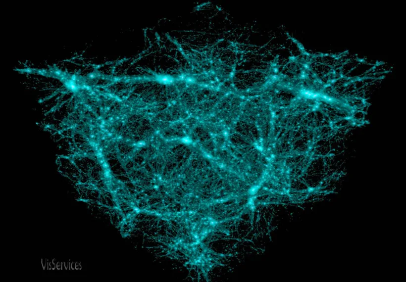 Dark Matter Visualization. Credit: SDSC and NPACI Visualization Services.