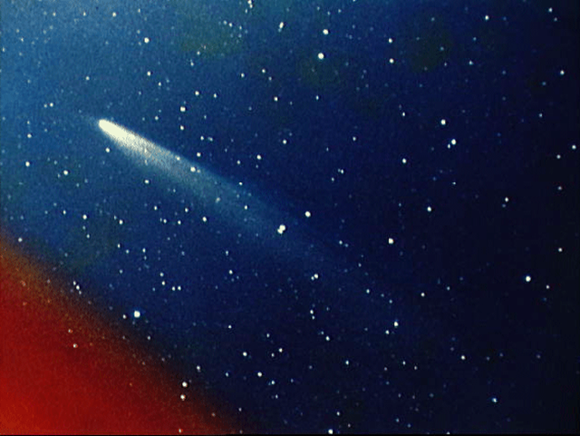 Color photo of Kahoutek, The Comet of the Century, taken 1-11-74.
