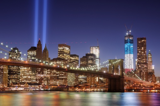 Photo of The Tribute in Light for StarTalk Radio's 9-11 Special Episode
