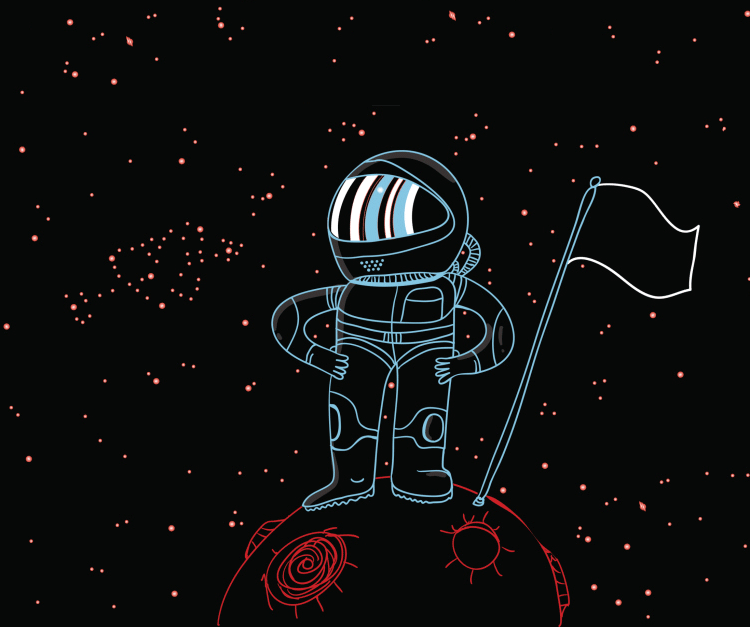 Image of astronaut claiming asteroid for StarTalk survey, Who Owns Space?