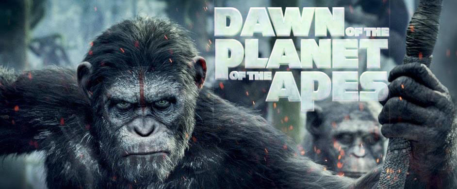 Poster from Dawn of the Planet of the Apes, starring Andy Serkis, who is interviewed on StarTalk Radio by Neil deGrasse Tyson
