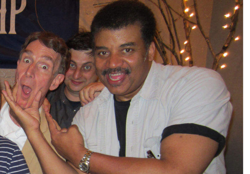 Photo of Bill Nye, Eugene Mirman and Neil deGrasse Tyson at The Bell House after the Particle Party 7-11-12