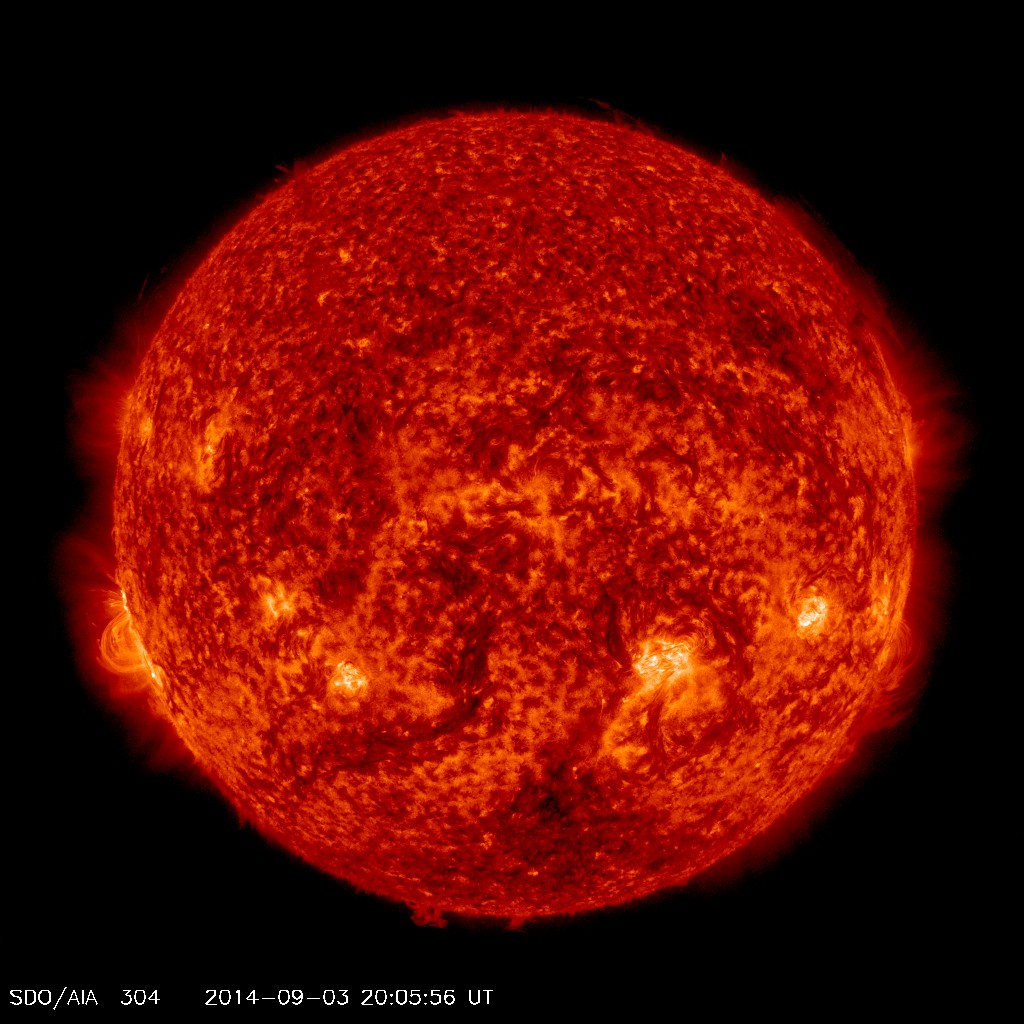 SOL in 304 angstrom wavelength, imaged by NASA SDO