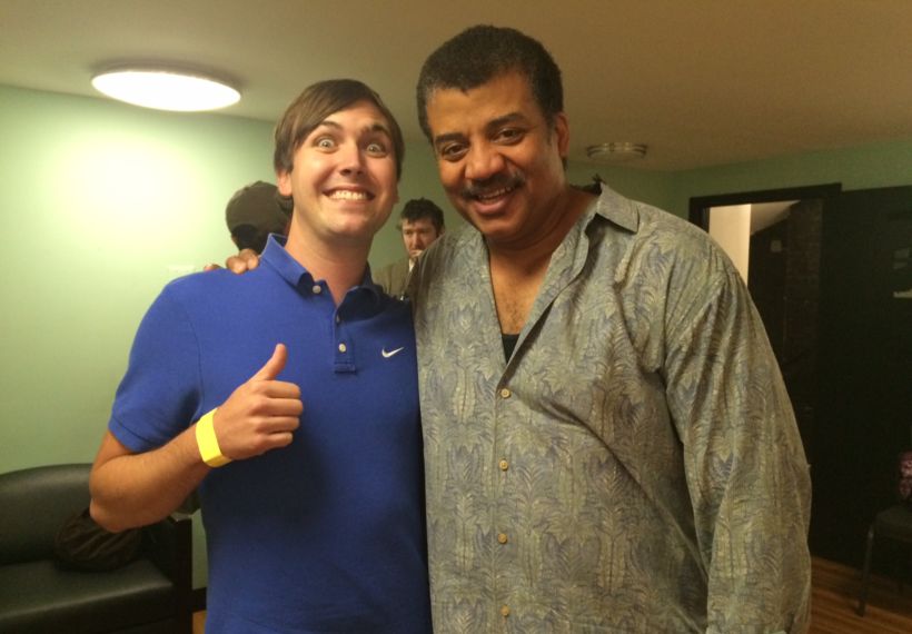 Photo of Iwan Pieterse and Neil deGrasse Tyson backstage at StarTalk Live! on 10-3-14.