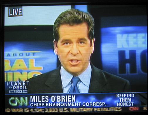 Screen Capture of Miles O'Brien as CNN's Chief Environmental Correspondent