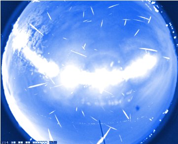 Composit photo of 2008 Geminid meteor shower, (NASA/MSFC/B. Cooke, NASA's Meteoroid Environment Office)