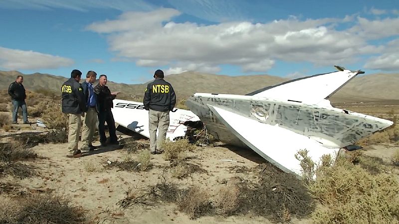 NTSB image of wreckage of SpaceShipTwo.