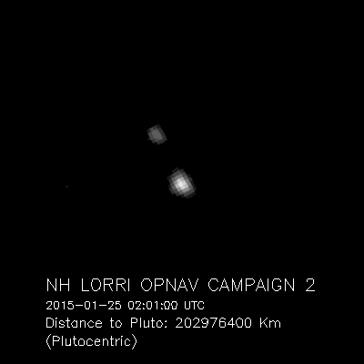 Photo of Pluto and Charon by New Horizons spacecraft.