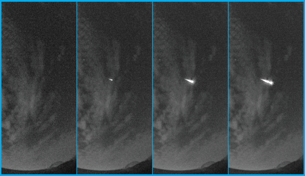 Sequential photos of Lyrid meteor, courtesy of NASA.gov.
