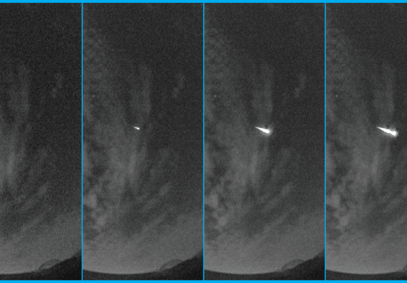 Sequential photos of Lyrid meteor, courtesy of NASA.gov.