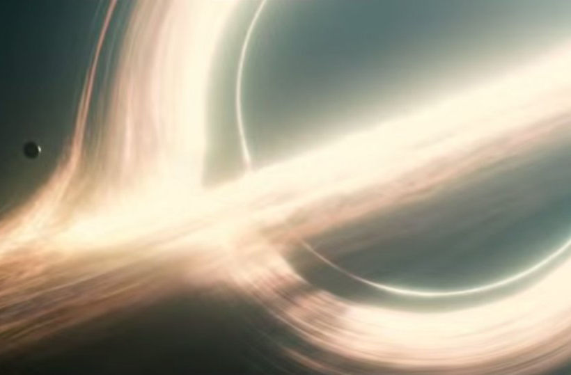 Screen capture of Gagantua, the black hole in the movie Interstellar. Credit: ©2014 Paramount All Rights Reserved