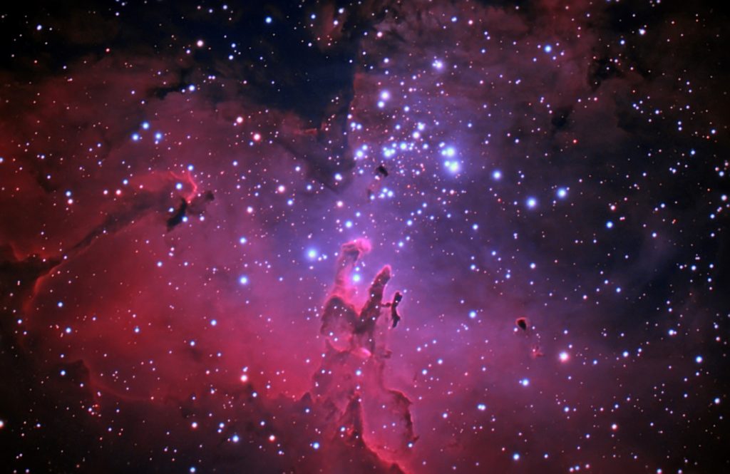 Photo of Eagle Nebula M16 NGC 6611, taken by pro golfer and amateur astronomer Jimmy Walker, using a Celestron EdgeHD 14” telescope.