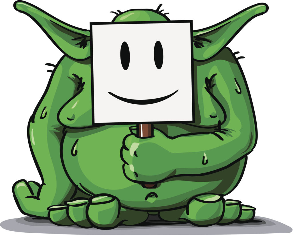 A cartoon of an Internet Troll who is trying to seem pleasant, for StarTalk's blog post on the digital age. Image Credit: ssstep/iStock/Thinkstock.