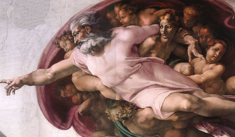 Detail from Michelangelo's The Creation of Adam, for the StarTalk Radio Extended Classic Podcast, A Conversation with God.