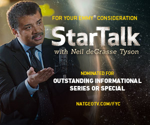 Graphic showing that StarTalk has been nominated for an Emmy® Award.