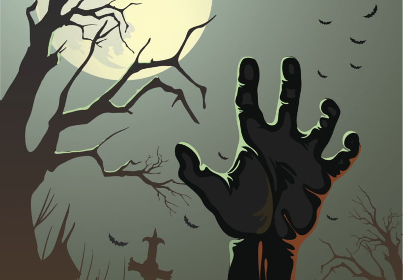 Image showing hand rising from grave for Cosmic Queries: Monsters with Bill Nye. Artist Credit: il67/iStock.