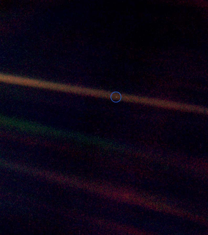 Along with Carl Sagan, Carolyn Porco was responsible for Voyager 1 taking this image of Earth, known as "The Pale Blue Dot." Credit: NASA/JPL.