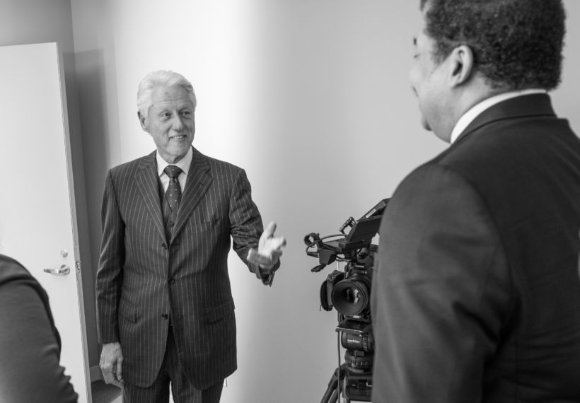 Photo taken by Brian Stansfield of President BIll Clinton and Neil deGrasse Tyson.