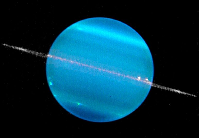 Photo of Uranus and rings. Credit: W. M. Keck Observatory (Marcos van Dam).