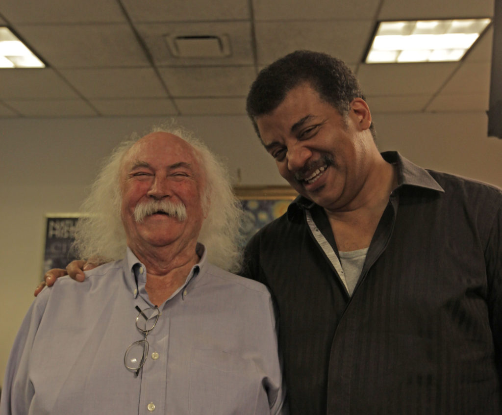 Photo of David Crosby and Neil deGrasse Tyson, taken in Neil's office at the Hayden Planetarium. Credit: National Geographic Channel.