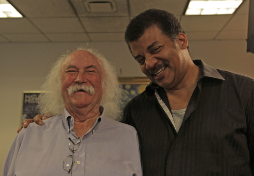 Photo of David Crosby and Neil deGrasse Tyson, taken in Neil's office at the Hayden Planetarium. Credit: National Geographic Channel.