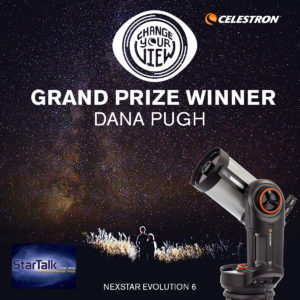 Graphic showing the Grand Prize winner of the "Change Your View with Celestron and StarTalk Radio" photo contest.