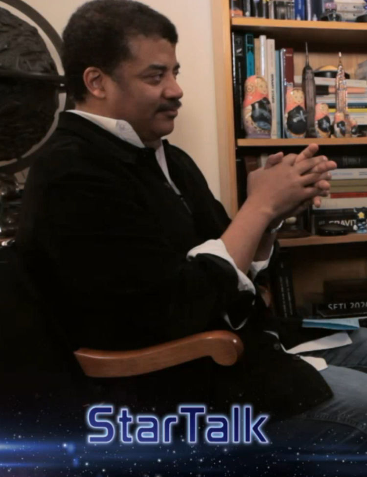 Photo of Prof. Brian Cox and Neil deGrasse Tyson in Neil's office at the Hayden Planetarium in NYC. Courtesy National Geographic Channels.