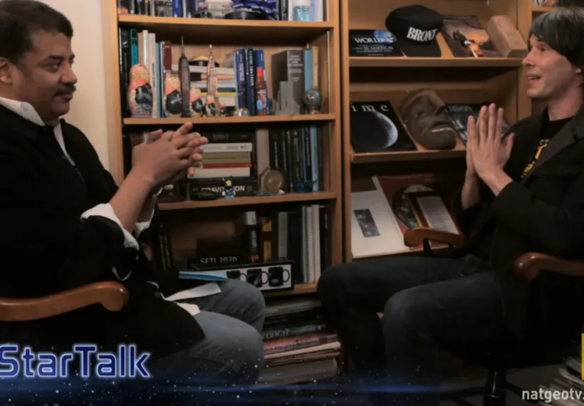 Photo of Prof. Brian Cox and Neil deGrasse Tyson in Neil's office at the Hayden Planetarium in NYC. Courtesy National Geographic Channels.