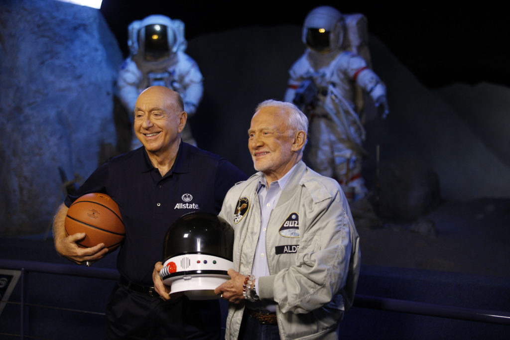Photo of Dick Vitale and Buzz Aldrin for March Mayhem. Credit: NCAA.