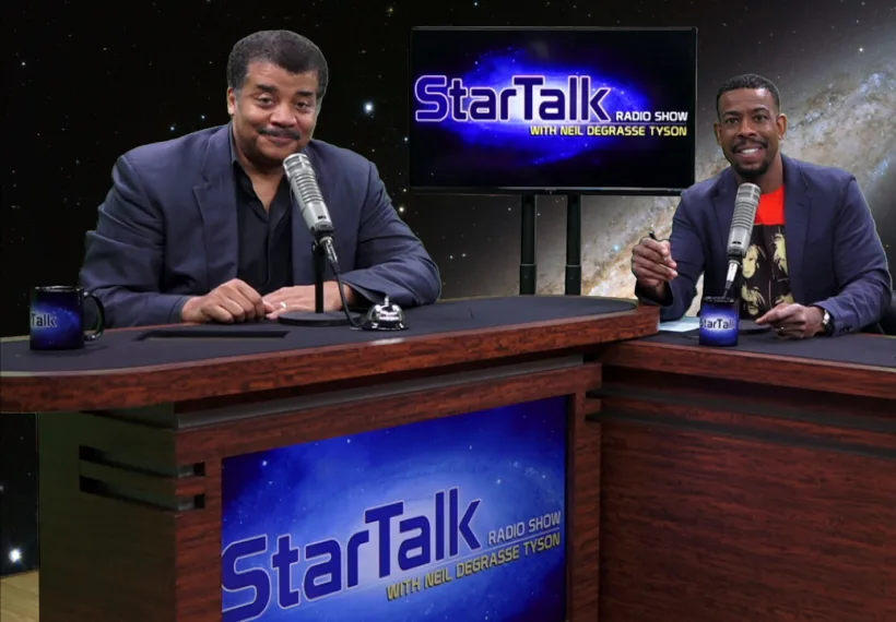 Ben Ratner’s photo of Neil deGrasse Tyson and Chuck Nice in our new studio.