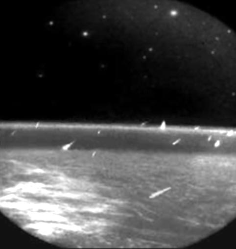 NASA composite photo of the Leonids seen from space, taken by the MSX satellite.