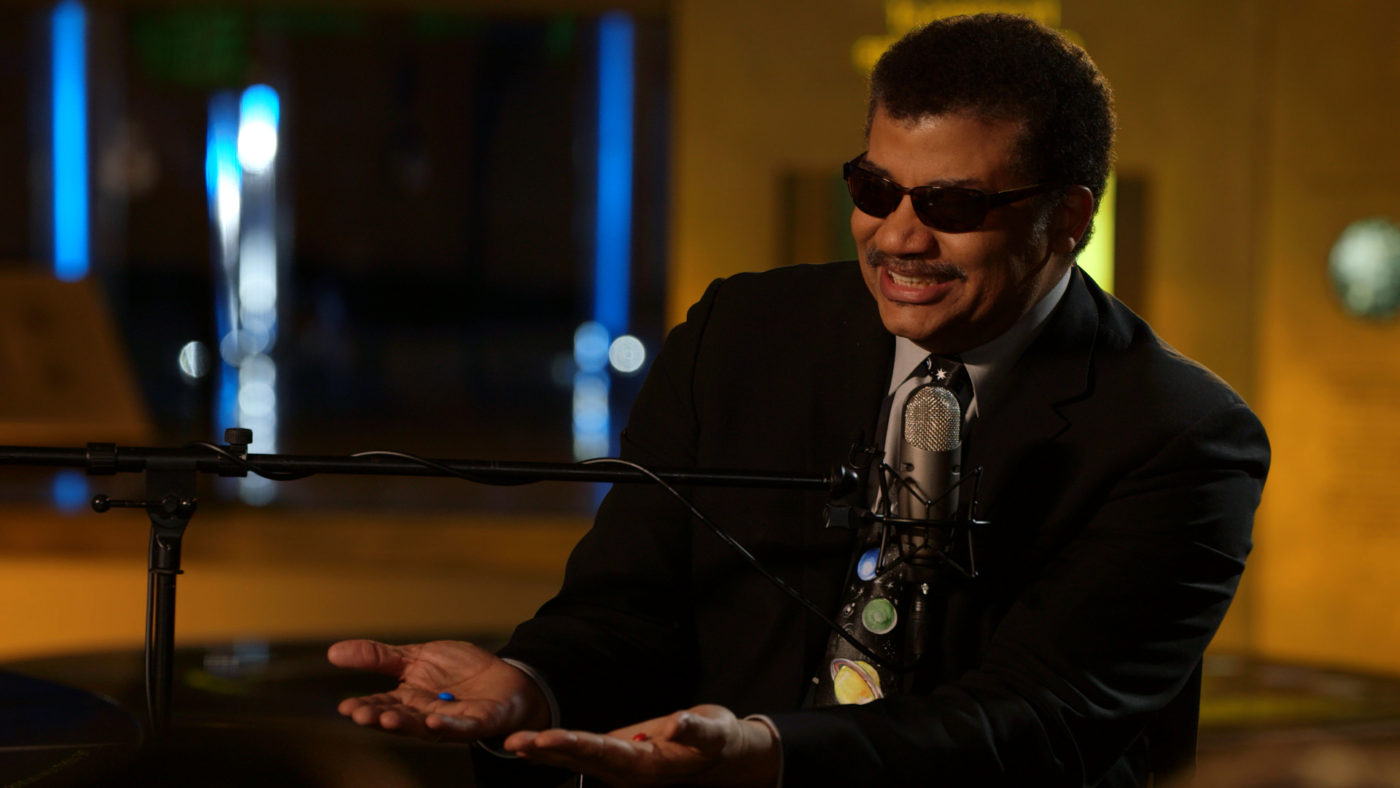NEW YORK, N.Y.- Host Neil deGrasse Tyson on set in the American Museum of Natural History. (Photo credit: NG Studios)