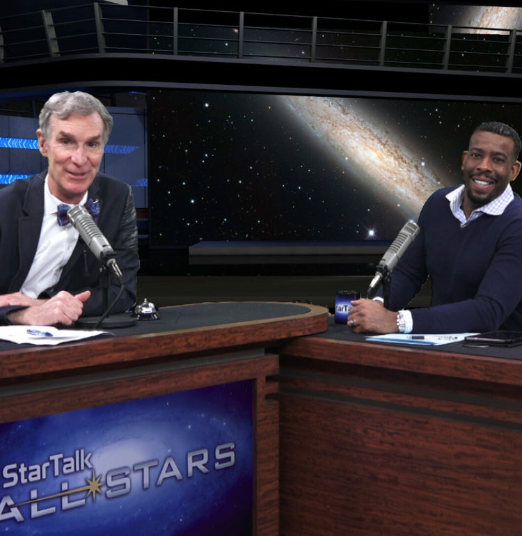 StarTalk All-Stars host Bill Nye and co-host Chuck Nice in studio.