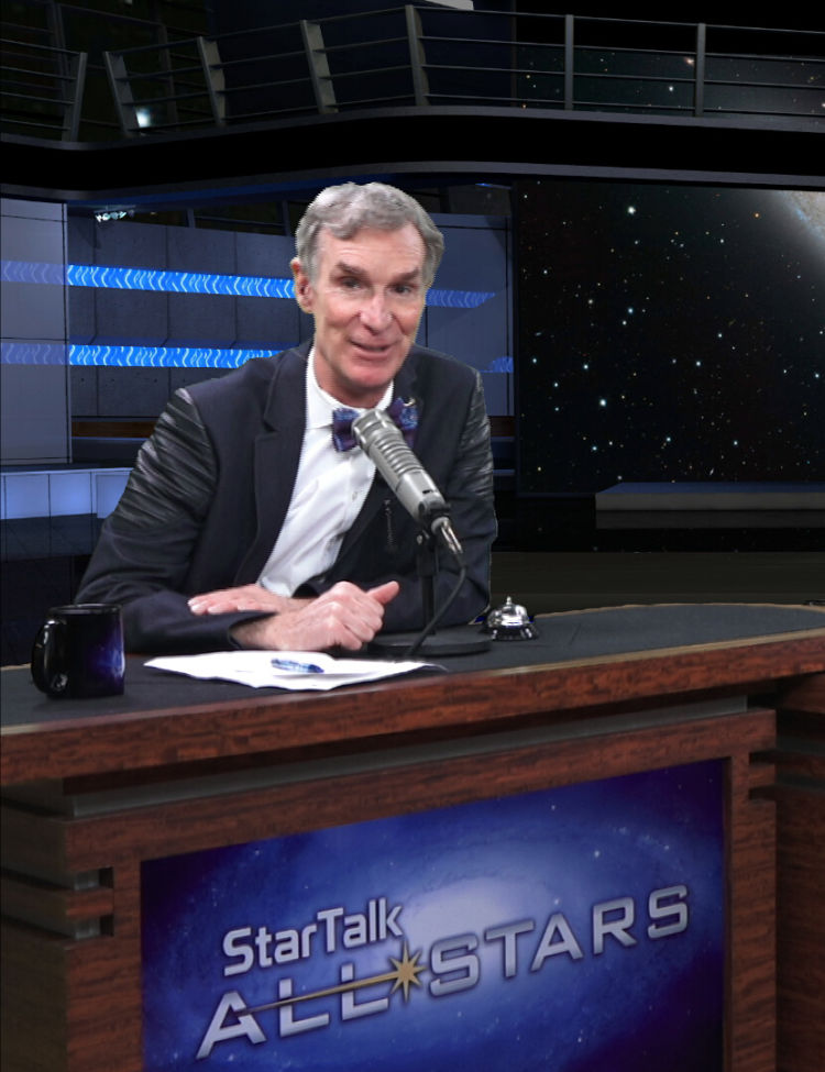 StarTalk All-Stars host Bill Nye and co-host Chuck Nice in studio.