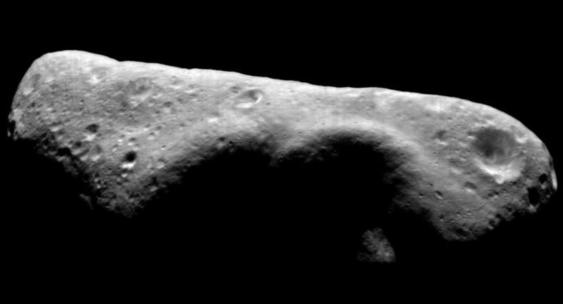 Photo of asteroid Eros. Credit: NASA/JPL.