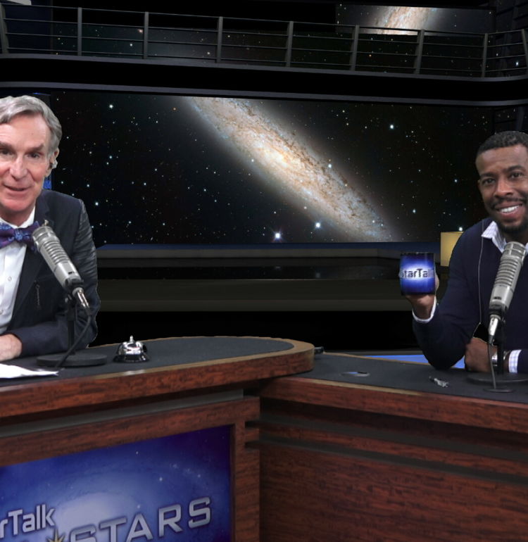 Ben Ratner's photo of Bill Nye and Chuck Nice in the StarTalk All-Stars studio.