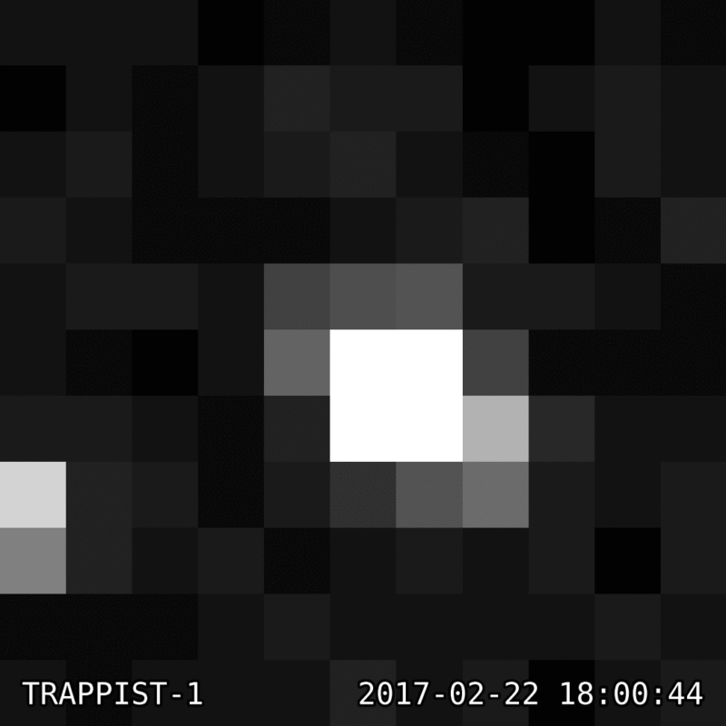 NASA gif of TRAPPIST-1 shown during press conference.