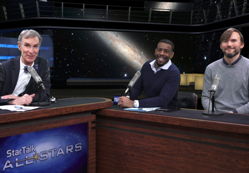 Photo of Bill Nye, Chuck Nice and Radley Horton in the StarTalk All-Stars Studio, by Ben Ratner.