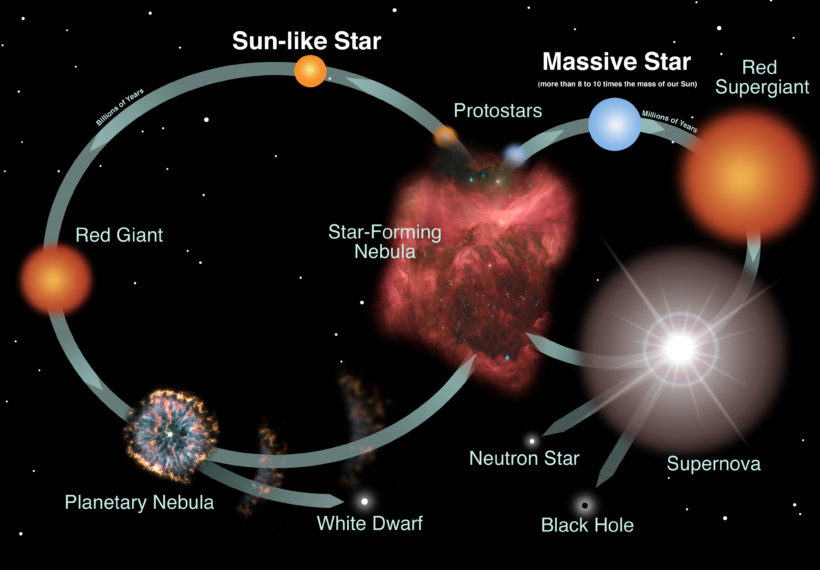 The lifecycle of a star. Credit: NASA.