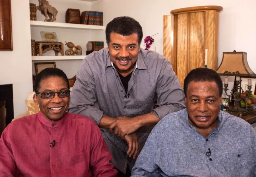 Brandon Royal’s photo of Herbie Hancock, Neil deGrasse Tyson and Wayne Shorter.