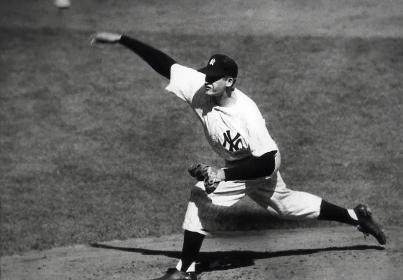 AP File photo via San Diego Union Tribune of Don Larsen pitching his perfect game.