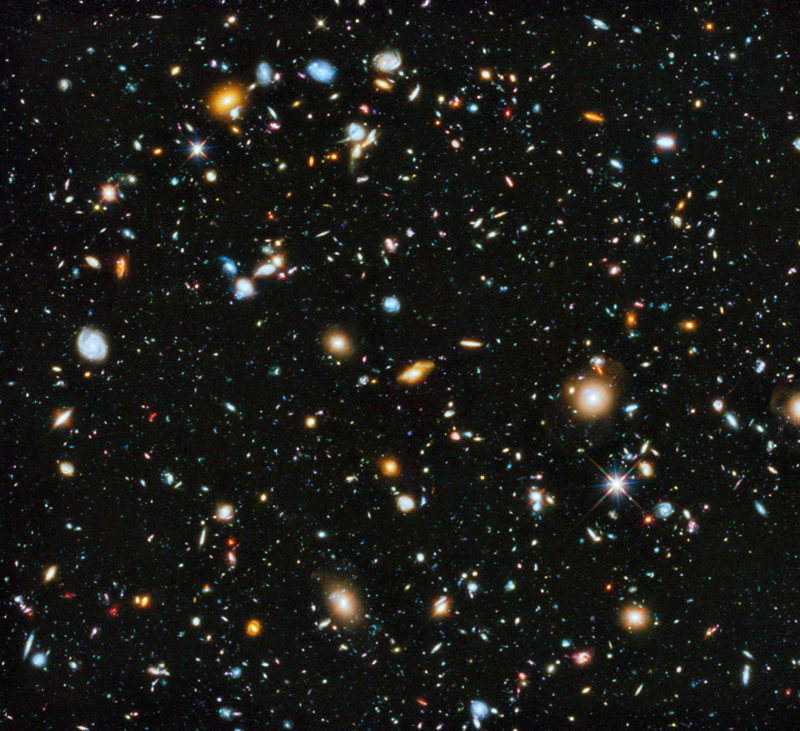 NASA's Hubble Ultra Deep Field 2014 image, a composite of separate exposures taken in 2003 to 2012 with Hubble's Advanced Camera for Surveys and Wide Field Camera 3. Credit: NASA.