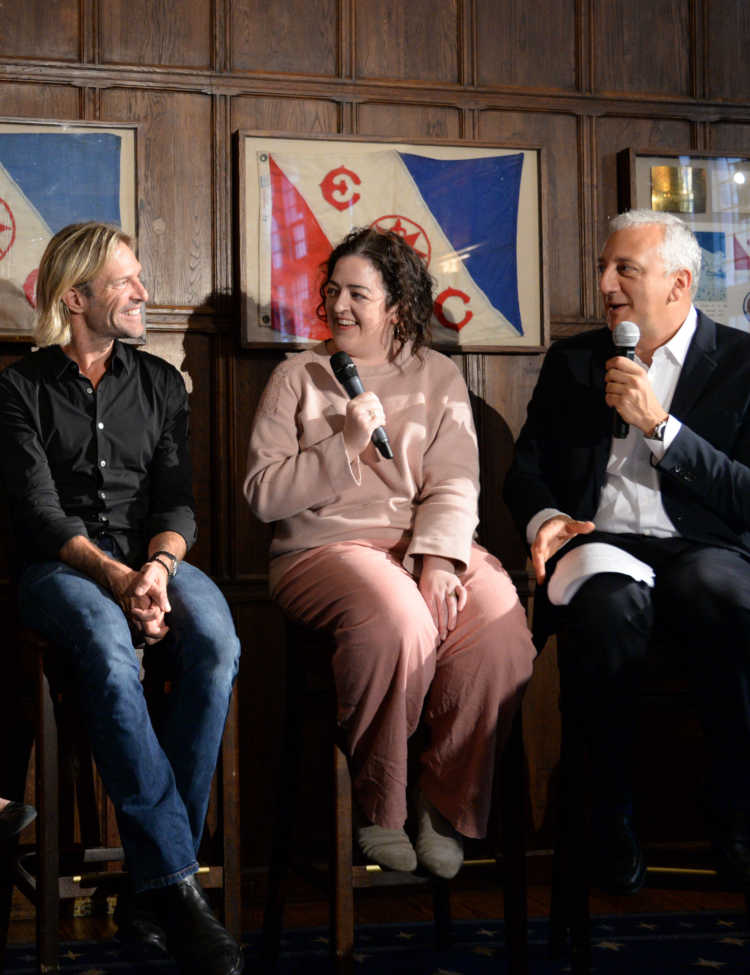 Stacey Severn’s photo of the StarTalk All-Stars onstage at The Explorers Club (LtoR) Alan Stern, Sandy Magnus, Eric Whitacre, Maeve Higgins, Mike Massimino.